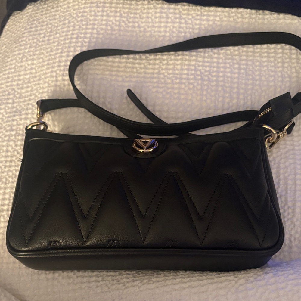 Black Quilted Leather Crossbody Bag